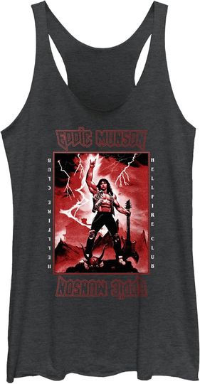 Women's Stranger Things Rockstar from Hellfire Club Ed munson Racerback Tank Top