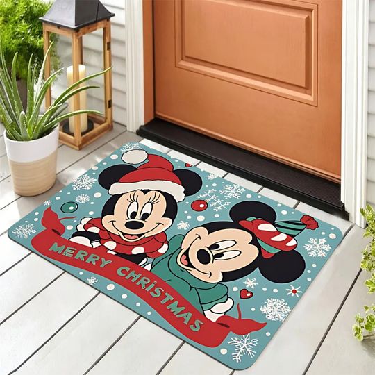Discover Disney Mickey Christmas Dance Door Mat: Cute and fun Christmas Style, welcoming Funaxi Super Warm