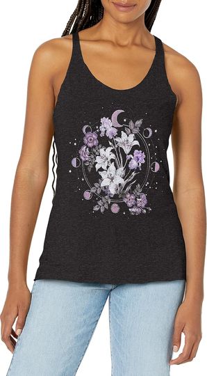 Discover Fifth Sun Floral Moon Women's Fast Fashion Racerback Tank Top