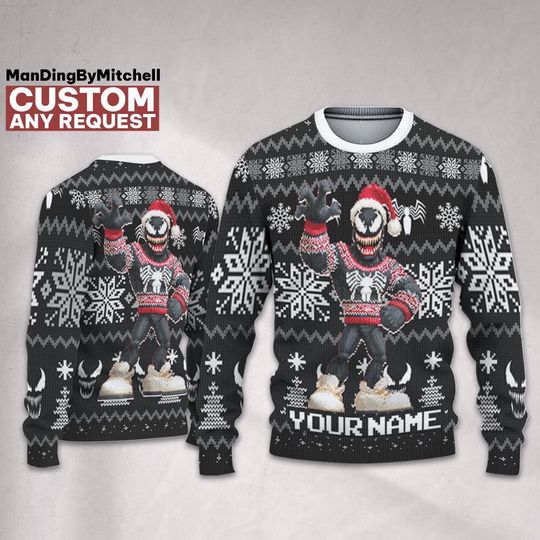 Discover Personalized Venom Christmas Ugly Sweater, Disneyland Shirt, Disney trip 2025, Family Oufits, Spiderman Sweater, Birthday Gift