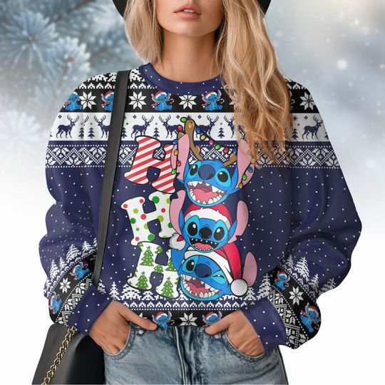 Discover Stitch Christmas Ugly Sweater, Santa Stitch Christmas Sweater, Disneyland Christmas Sweater, Stitch Xmas Shirt, Family Xmas Sweater