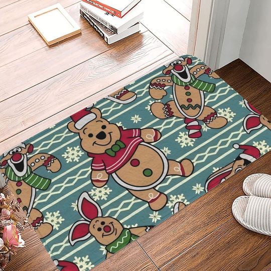 Discover Disney Christmas Cute Bear Gingerbread Man Absorbent Door Mat: Both Festive Atmosphere and practicality