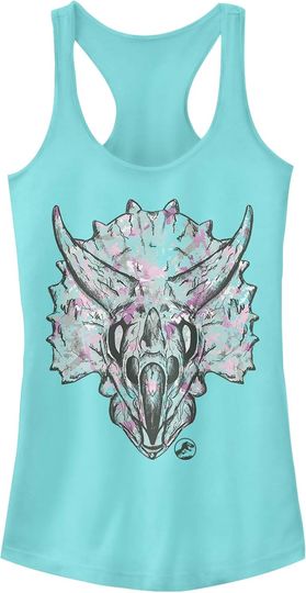 Discover Fifth Sun Women's Jurassic World Fallen Kingdom Triceratop Camo Juniors' Short Sleeve Tee Shirt