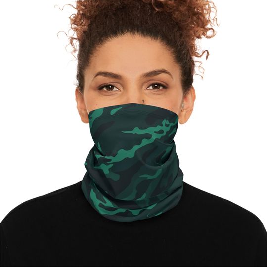 Winter Neck Gaiter With Drawstring Camo Forest