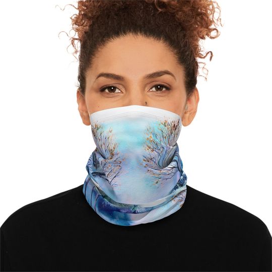 Tree Design Art Neck Gaiter: Fleece Winter Tube Scarf
