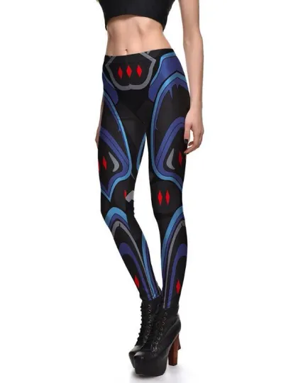 Discover Women Armor Printed Cosplay Leggings Slim Fitness