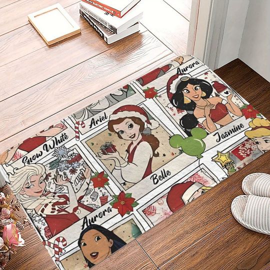 Discover Disney Princess Christmas Adventure Doormat: Eye-catching and childlike