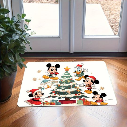 Discover Disney Mickey family enjoys Christmas, dream doormat welcomes the new year