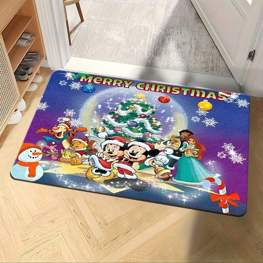 Discover Disney stars accompany you to enjoy Christmas, and the dream door mat welcomes you