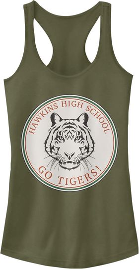 Fifth Sun Women's Stranger Things Hawskin Go Tigers Junior's Racerback Tank Top