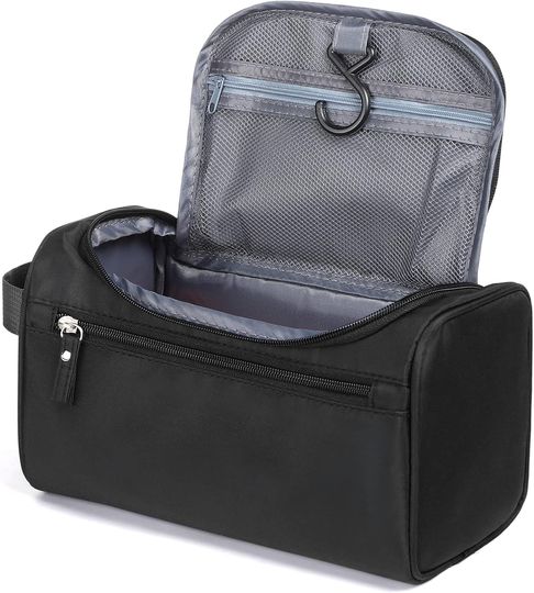 Etercycle Men's Toiletry Bag, Hanging Toilet Bag, Foldable, Waterproof, Travel Cosmetic Bag for Men and Women - Black
