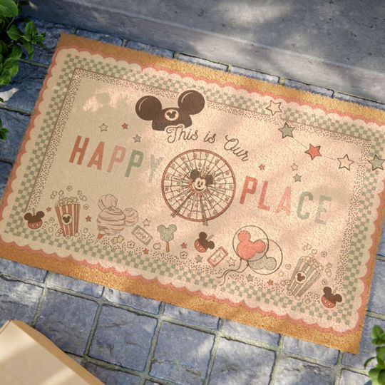 Discover Disney Parks Themed Doormat, Mickey Mouse Welcome Mat, Disney Lover Gift, Magical Entryway Decor, Disney Home Accessories