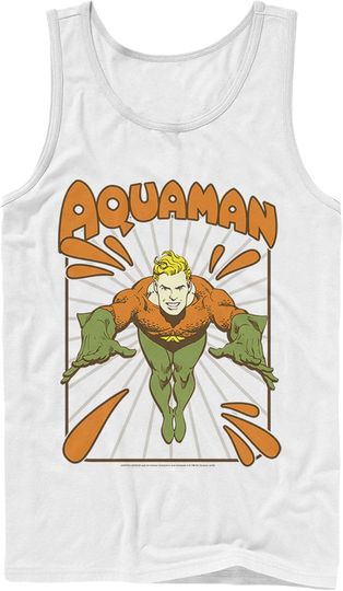 Men's Justice League Aquaman Vintage Tank Top