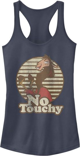 Fifth Sun Women's Emporer's New Groove No Touchy Slim Fit, Scoop Hem Racerback Tank