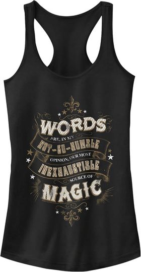 Fifth Sun Women's Harry Potter and The Deathly Hallows Humble Words Junior's Racerback Tank Top