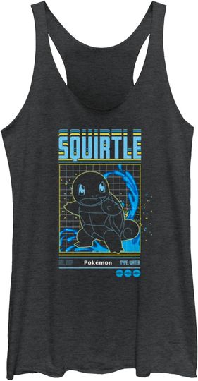 Fifth Sun PKM Women's Squirtle Grid Racerback Tank Top