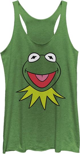 Discover Fifth Sun Disney Muppets Kermit Big Face Women's Racerback Tank Top
