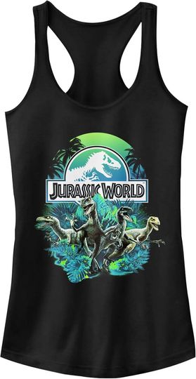 Discover Fifth Sun Jurassic World Plastic Jungle Team Women's Racerback Tank Top