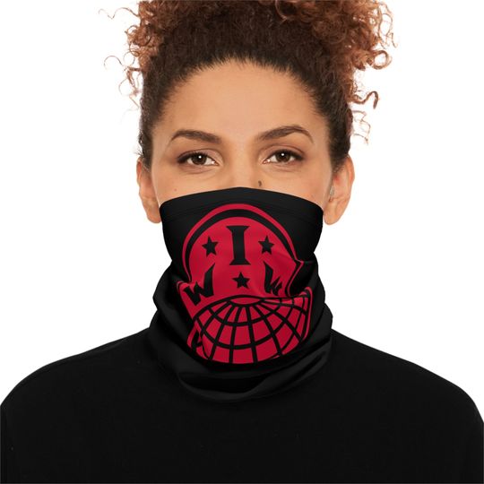 IWW Logo Winter Neck Gaiter With Drawstring - One Big Union