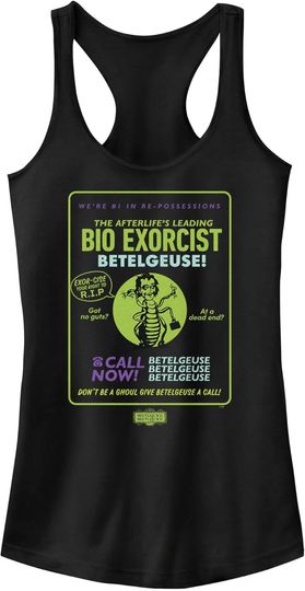 Junior's Beetlejuice Beetlejuice The Afterlife's Leading Bio Exorcist Racerback Tank Top