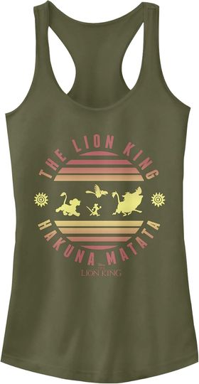Discover Fifth Sun Women's Disney Lion King Hakuna Circle Slim Fit, Scoop Hem Racerback Tank