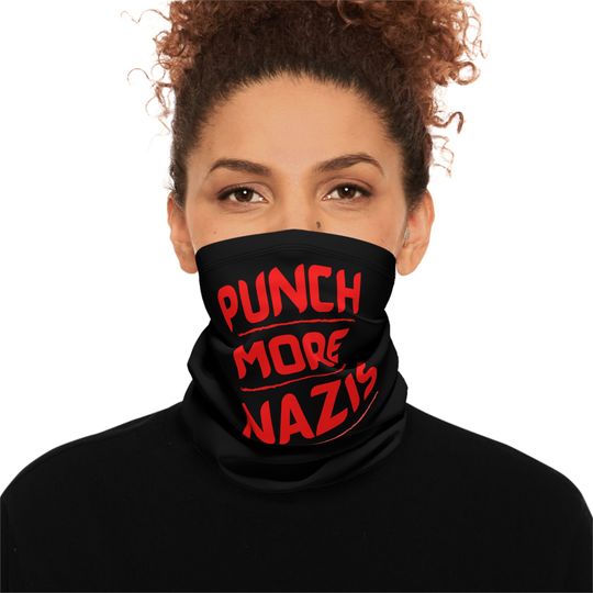 Punch More Nazis Winter Neck Gaiter with Drawstring