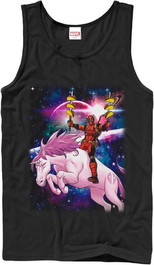 Men's Marvel Taco Deadpool on Space Unicorn Tank Top