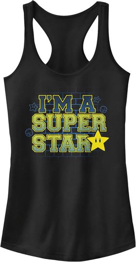 Discover Fifth Sun Women's Nintendo Juniors' Super Star Racerback Tank Top
