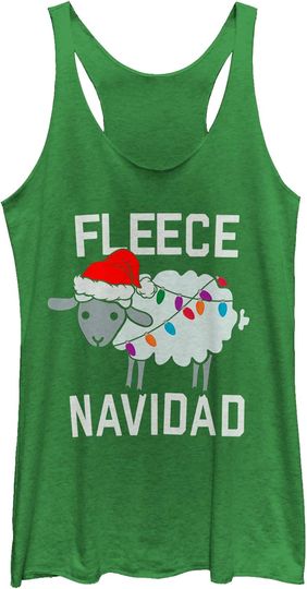 Discover Fifth Sun Fleece Navidad Women's Fast Fashion Racerback Tank Top, Envy Green, X-Small