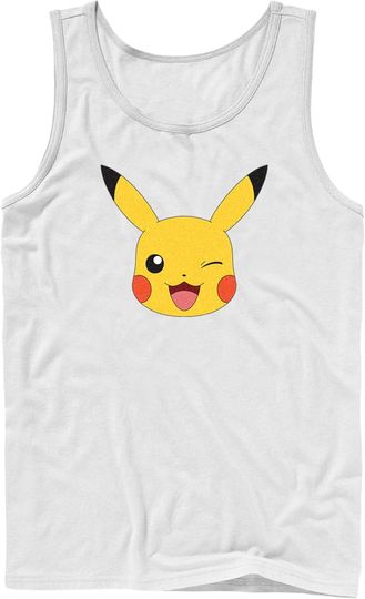 Discover Men's PKM Pika Wink Face Tank Top