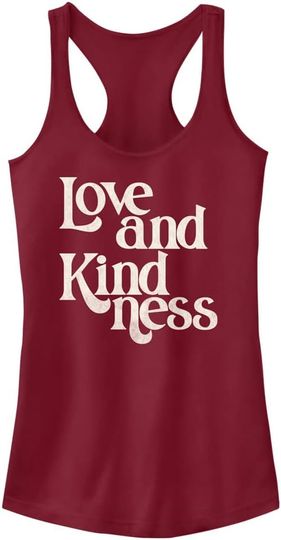 Discover Fifth Sun Women's Lost Gods Love Kindness Stacked Junior's Racerback Tank Top