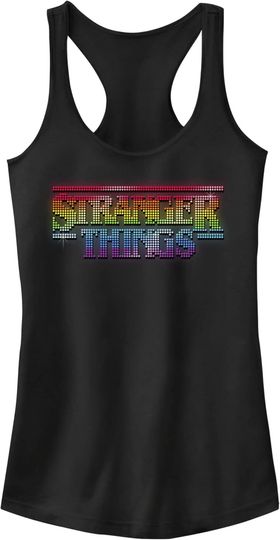 Fifth Sun Women's Stranger Things Juniors' Shiny St Logo Racerback Tank Top