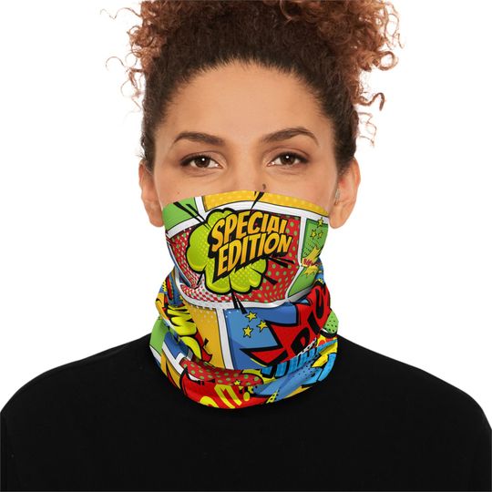 Discover Winter Face Mask, Comic Book Style Neck Warmer