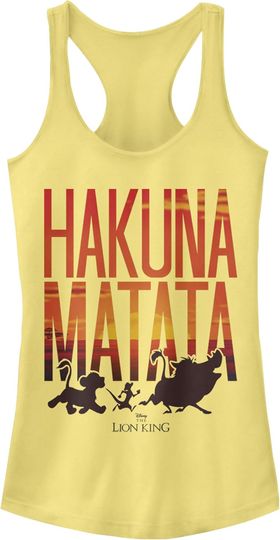 Discover Junior's Lion King Hakuna Matata Sunset Racerback Tank Top