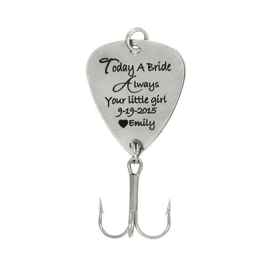 Personalized Wedding Fishing Lure: Engraved Stainless Steel Gift