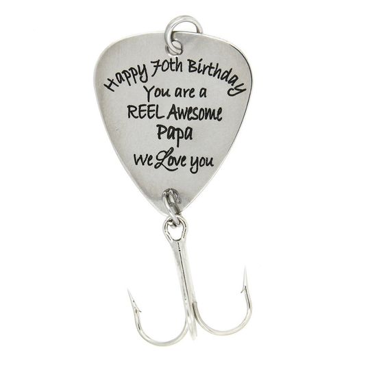 Personalized Birthday Fishing Lure: Engraved Stainless Steel Hook