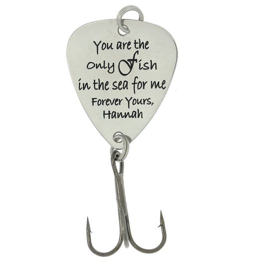 Wedding Fishing Lure LGU Personalized Hook Fishing Lure for Gift - "You are the Only Fish in the sea for me" with Name