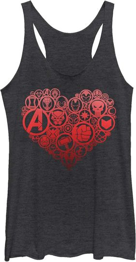 Discover Fifth Sun Marvel Classic Heart Icons Women's Racerback Tank Top