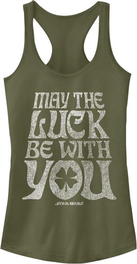 Discover Star Wars Lucky Crawl Junior's Racerback Tank Top Military Green