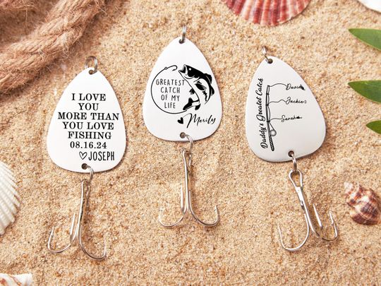 Fishing Gifts for Men-Engraved Fishing Lure-Personalized Fishing Keychain Gift-Fathers Day Giftt-Fishing Gift for Husband-Catch Fishing Lure