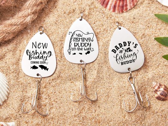 Fishing Buddy Coming Soon,Dad's Fishing Buddy, Pregnancy Announcement to Husband Gift, Fishing Lure, Engraved  Fishing Lure Gift for Him