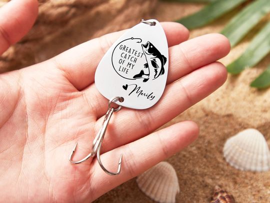 Personalized Fishing Lure - The Greatest Catch-Custom fishing keychains - Remembrance Lure-Husband Gift-Father's Day Gift from Wife for Dad