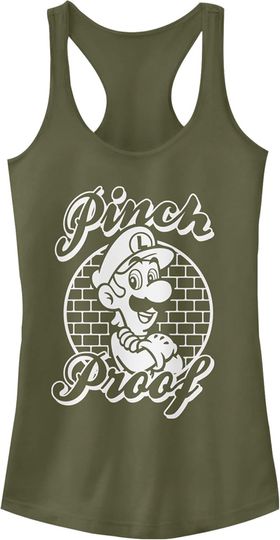 Discover Fifth Sun Women's Nintendo Pinch Proof Luigi Junior's Racerback Tank Top