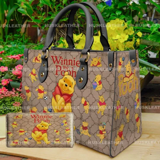 Discover Winnie The Pooh Cartoon Leather Bag Handbag