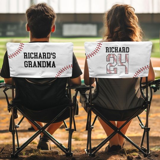Personalized Baseball Chair Cover: Custom Name & Number, Sports Fan Gift