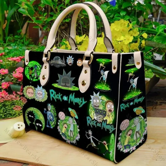 Rick and Rickandmorty Leather Handbag, Cartoon Women's Shoulder Bag, Fan Gift
