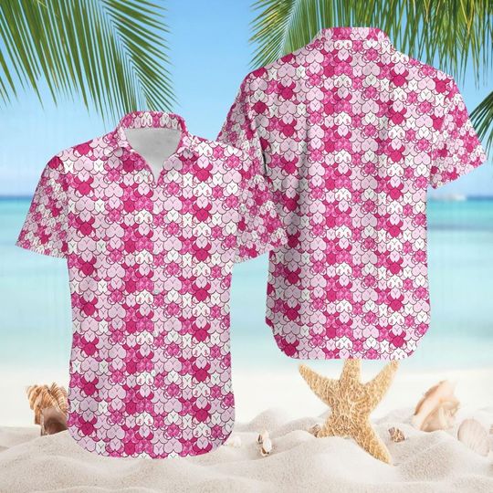 Discover Pink Ribbon Hawaiian Shirt, Breast Cancer Awareness Aloha Shirt