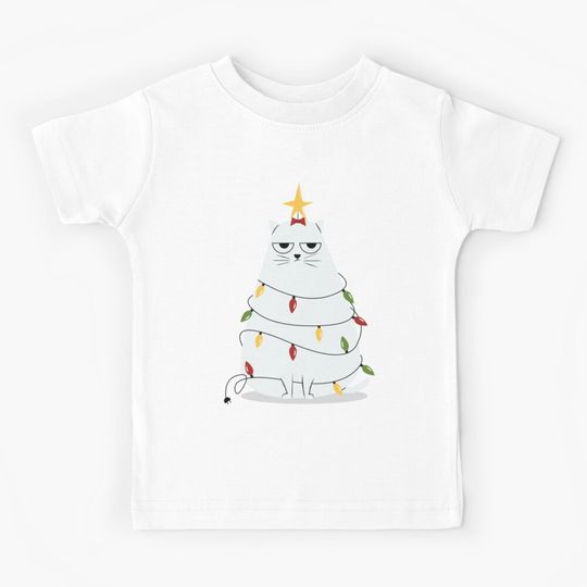 Discover Grumpy Christmas Cat Kids T-Shirt