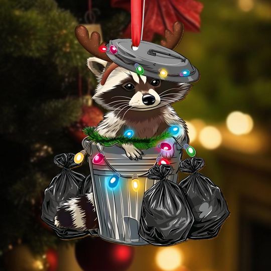 Discover Christmas Raccoon Ornament, Funny Trash Panda Xmas Ornament, Cute Animal Xmas Decor, Christmas Hanging Tree Decor, Xmas Gifts Idea