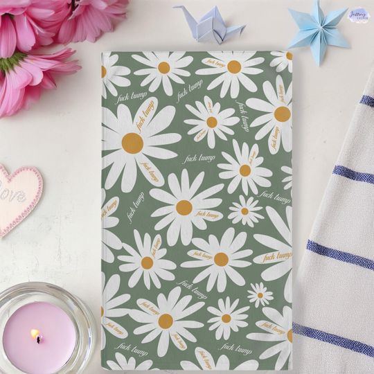 Discover Subtle F*ck Trump Hand Towel, Daisy Floral Kitchen Towel, Anti Trump Tea Towel, Bathroom Towel Set, FDT,Political Home Decor,Anti Maga Towel